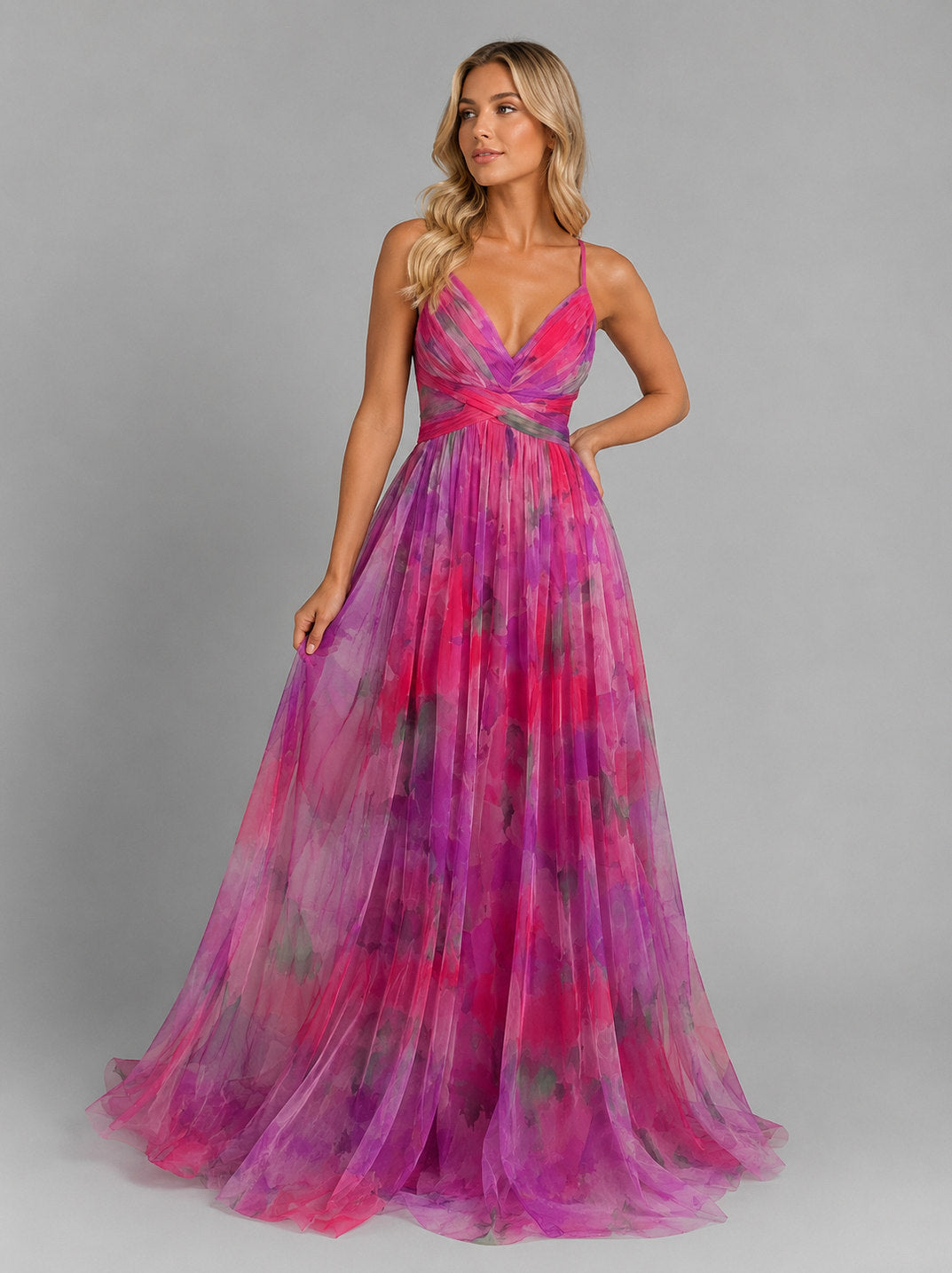 Floral Chiffon Strappy Maxi Dress