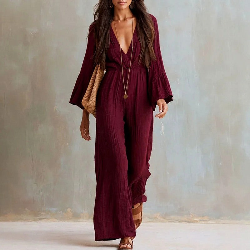 Gauze Wide Leg Jumpsuit