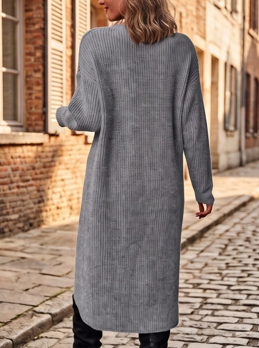 Knit Crewneck Long Sleeve Tunic Top