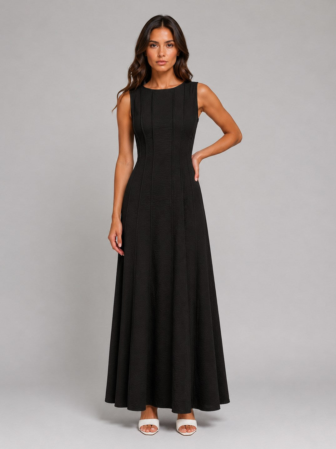 Panel Sleeveless Maxi Dress