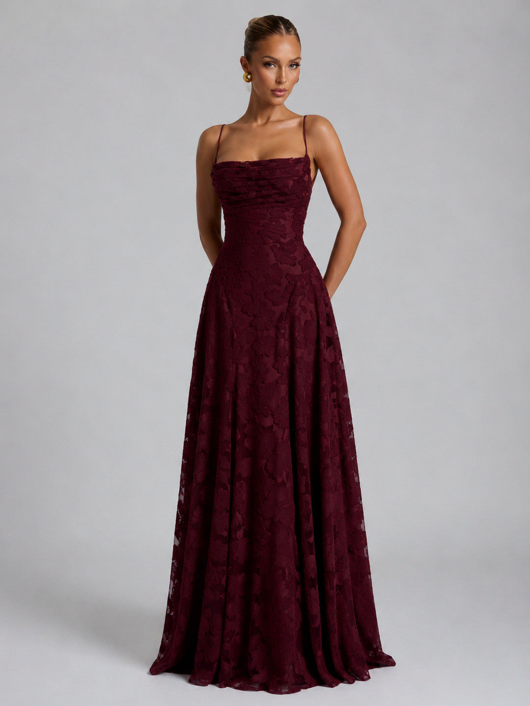 Ruched Spaghetti Strap Maxi Dress