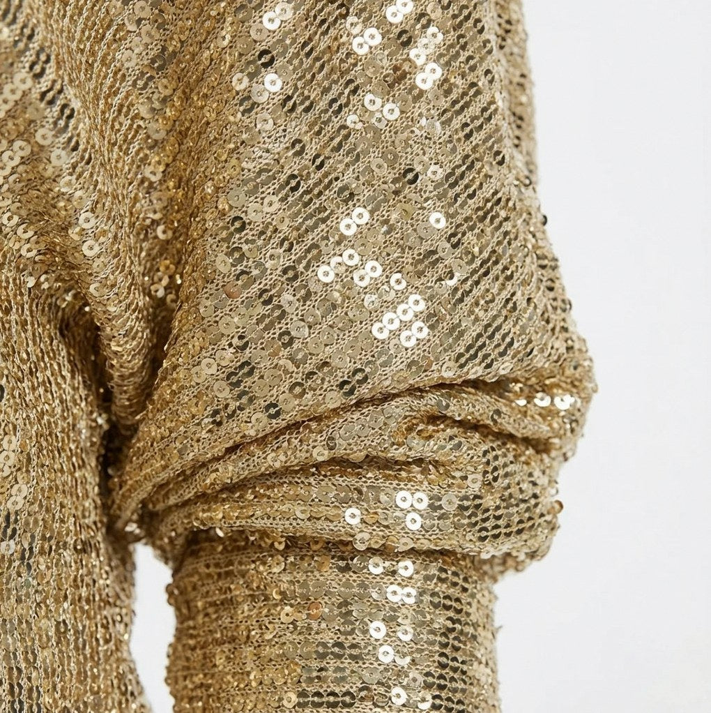 Women's Sequin Dress | Mini One-Shoulder Long Sleeve