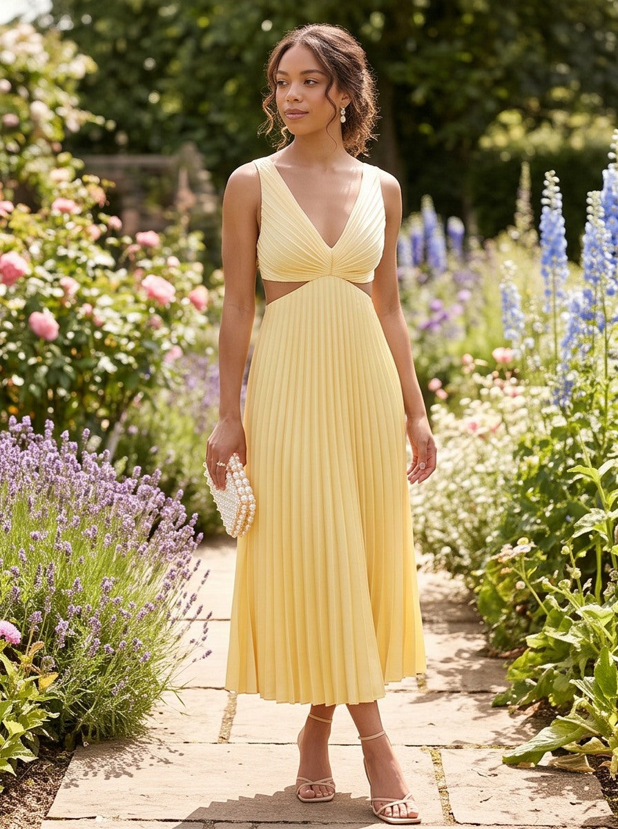 A-Line Cutout Midi Dress