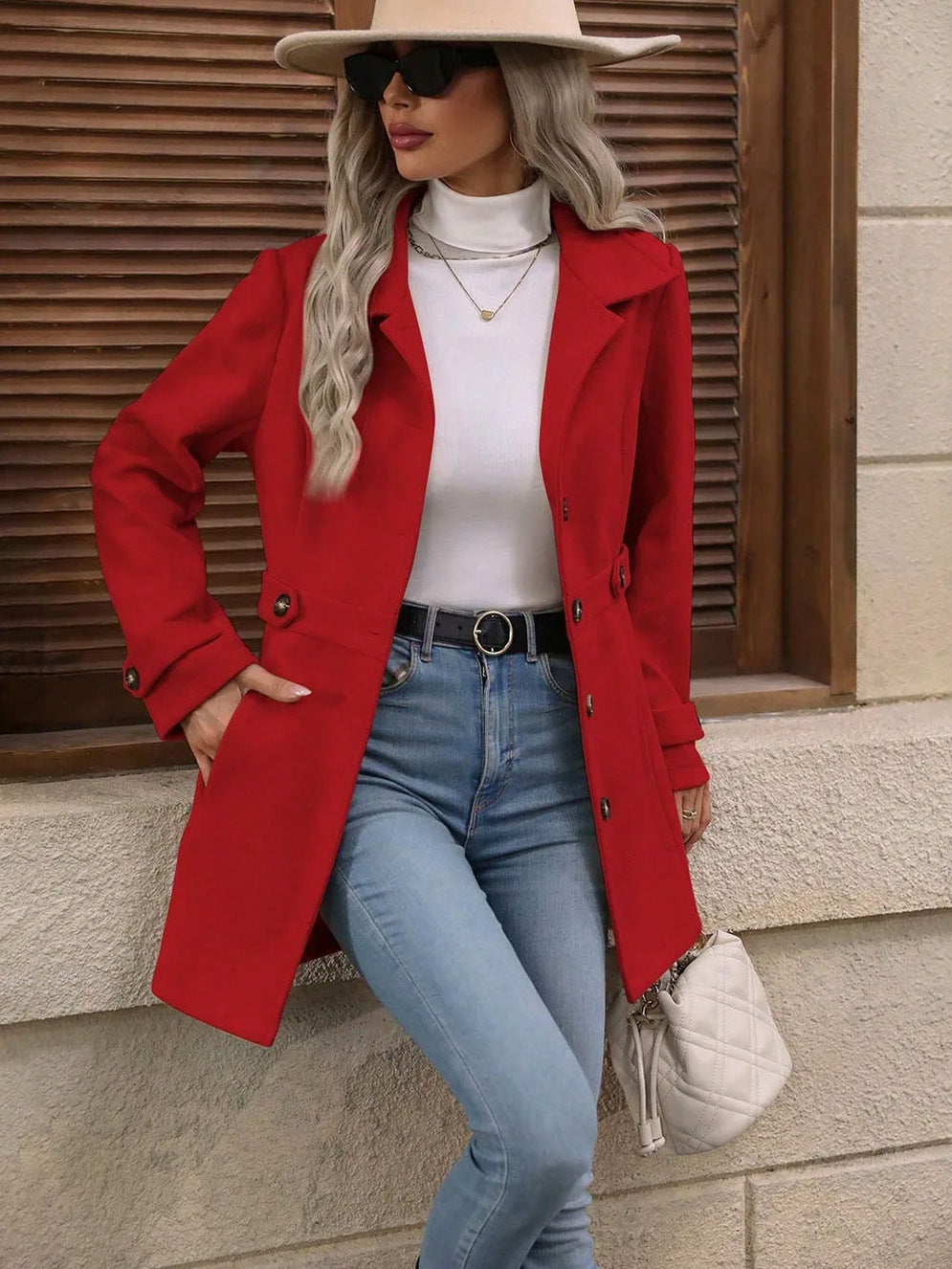 Button Front Collared Coat