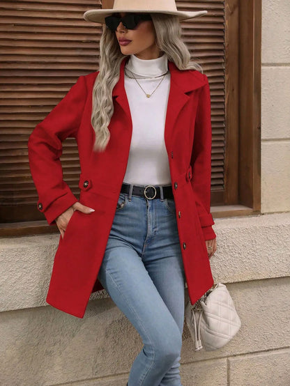 Button Front Collared Coat