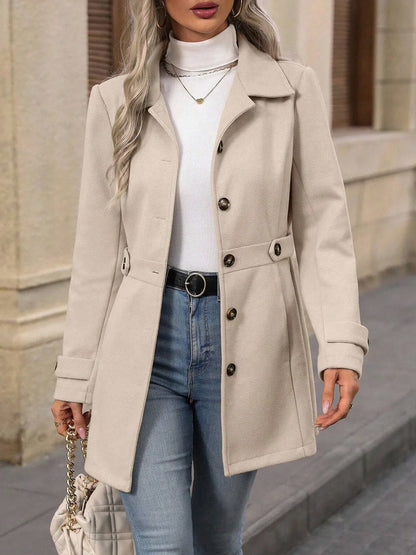 Button Front Collared Coat