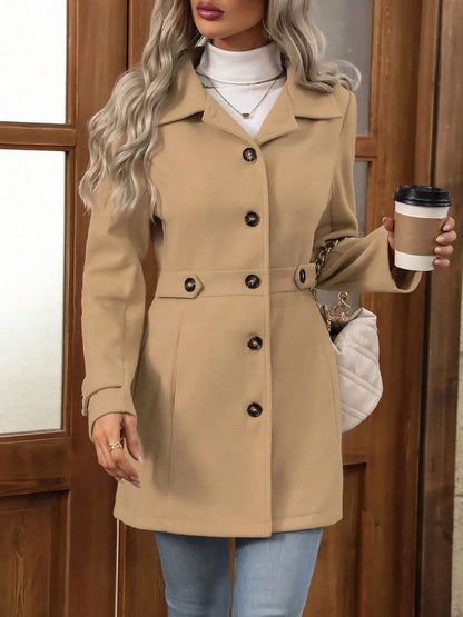 Button Front Collared Coat