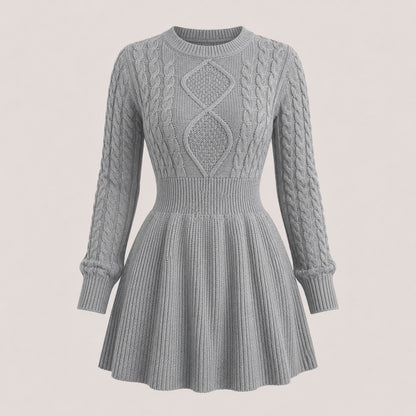 Cable Knit A-Line Sweater Dress
