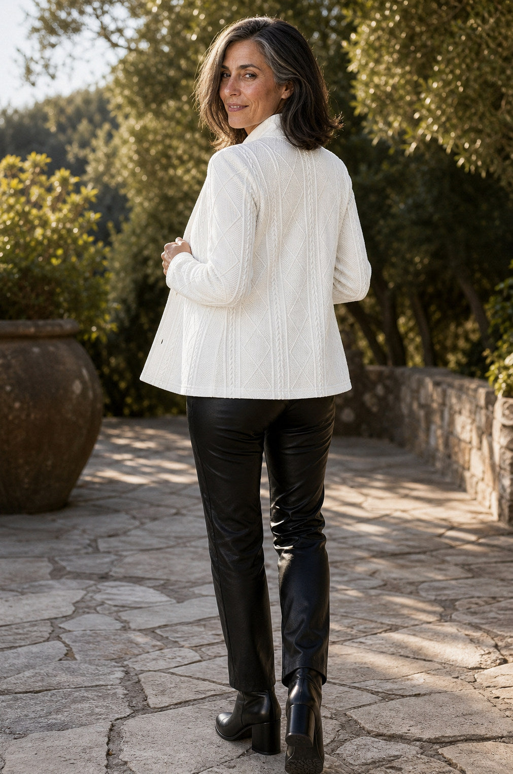 Cable Knit Button Front Jacket