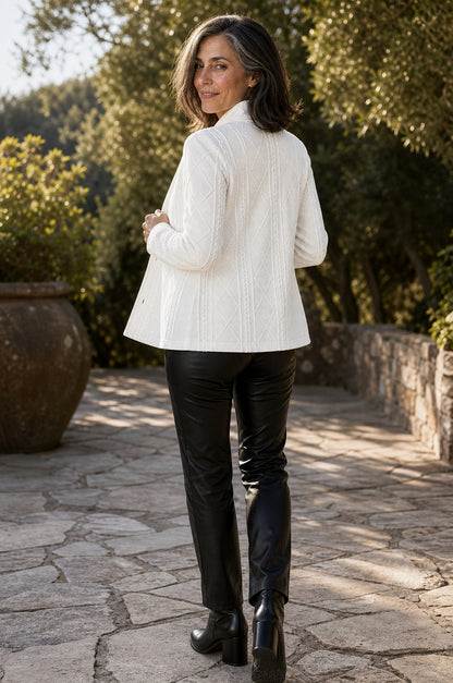 Cable Knit Button Front Jacket