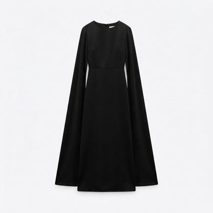 Chiffon Cape Sleeve Maxi Dress