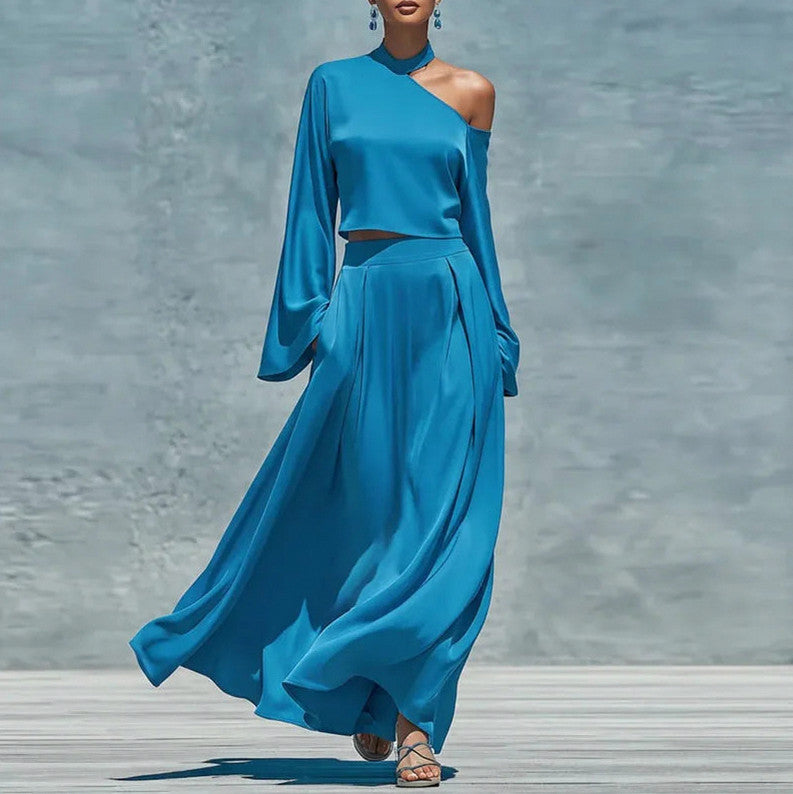 Chiffon Cutout Two Piece Set
