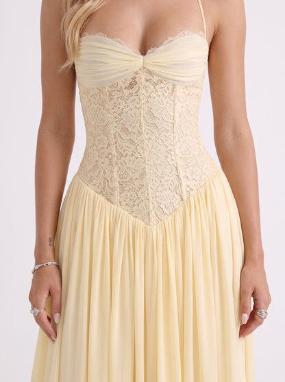 Chiffon Drop Waist Maxi Dress