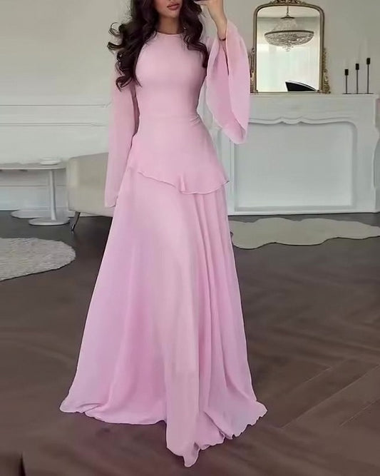 Chiffon Long Sleeve Maxi Dress