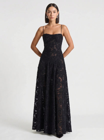 Chiffon Sweetheart Drop Waist Maxi Dress