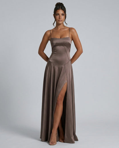 Chiffon Sweetheart Drop Waist Maxi Dress