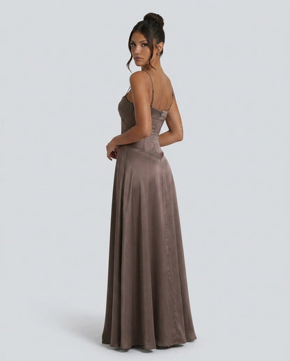 Chiffon Sweetheart Drop Waist Maxi Dress