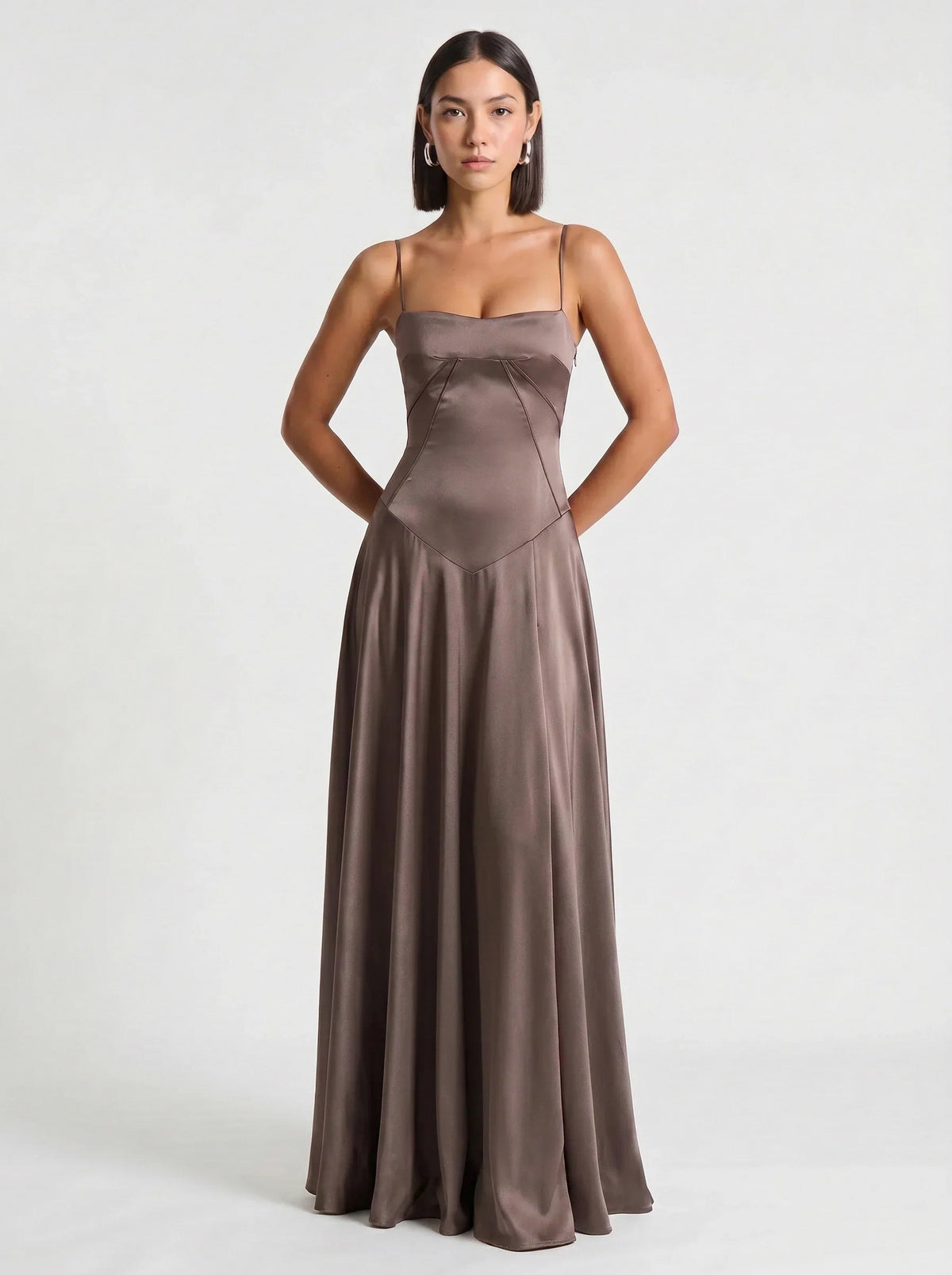 Chiffon Sweetheart Drop Waist Maxi Dress