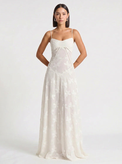 Chiffon Sweetheart Drop Waist Maxi Dress
