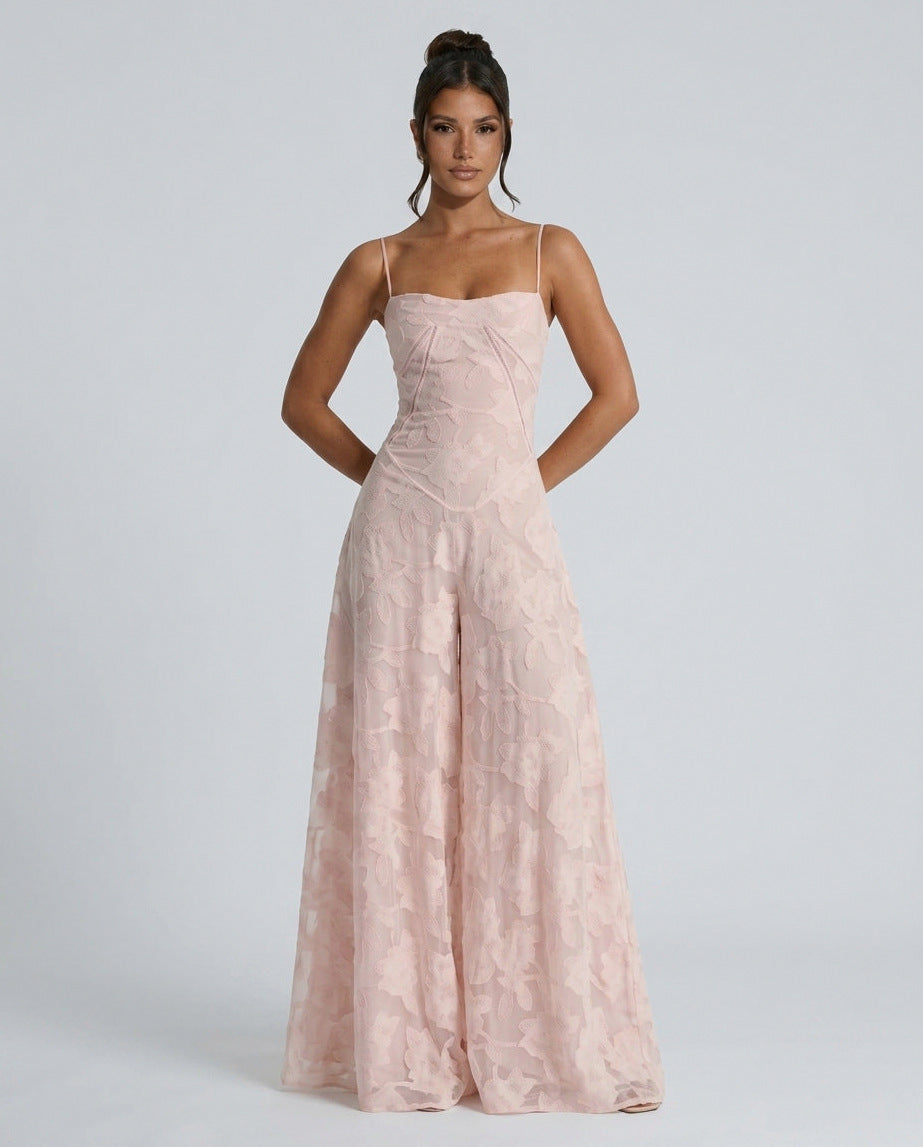 Chiffon Sweetheart Drop Waist Maxi Dress