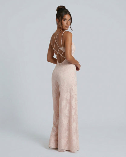 Chiffon Sweetheart Drop Waist Maxi Dress
