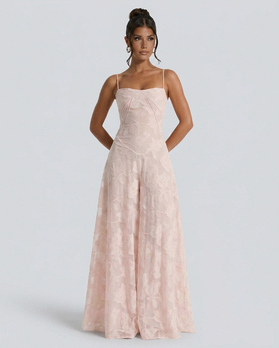 Chiffon Sweetheart Drop Waist Maxi Dress