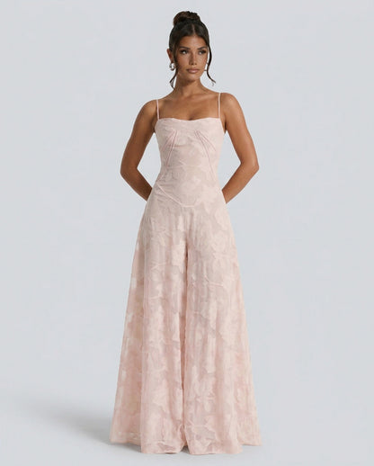 Chiffon Sweetheart Drop Waist Maxi Dress