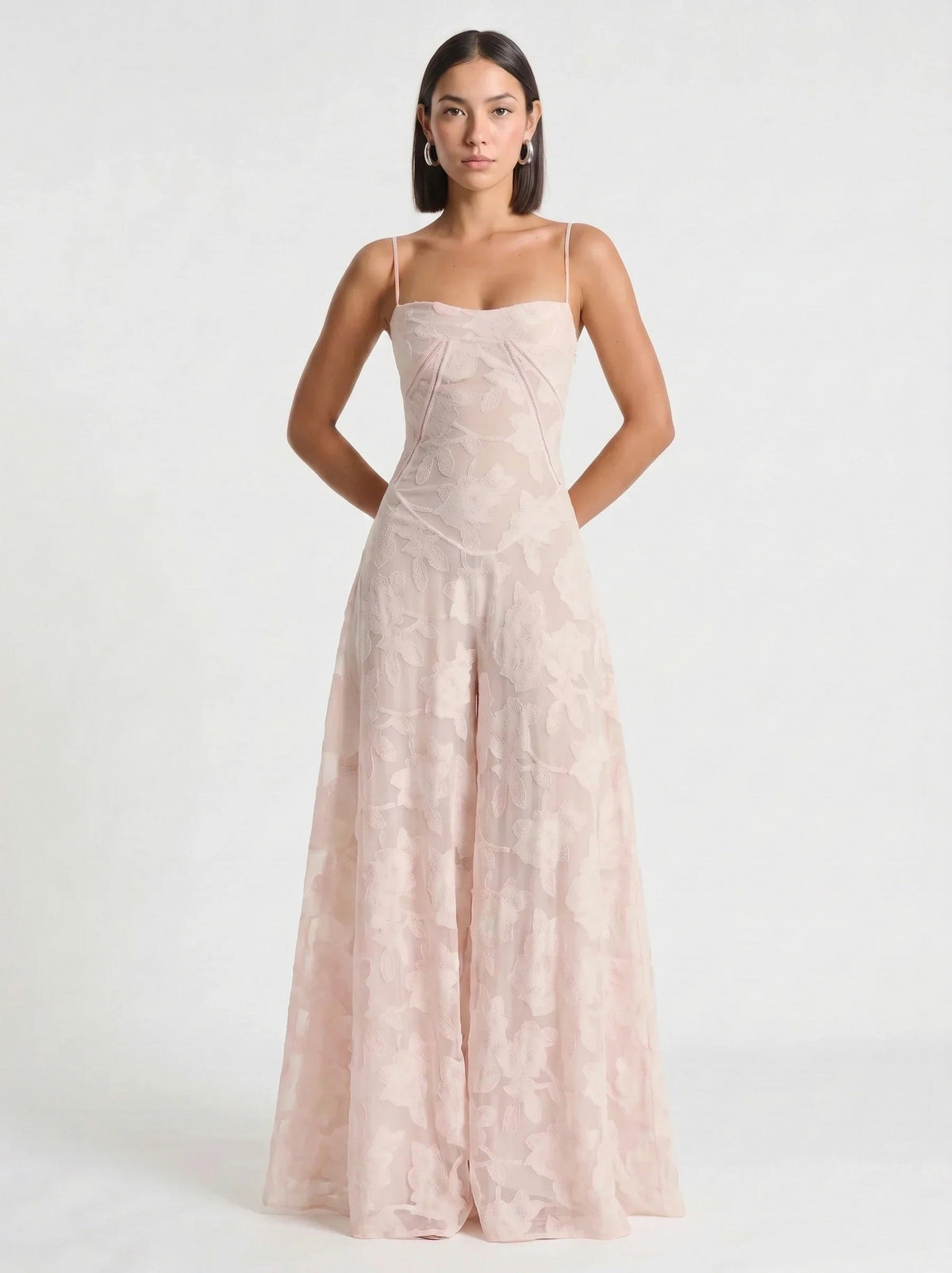 Chiffon Sweetheart Drop Waist Maxi Dress