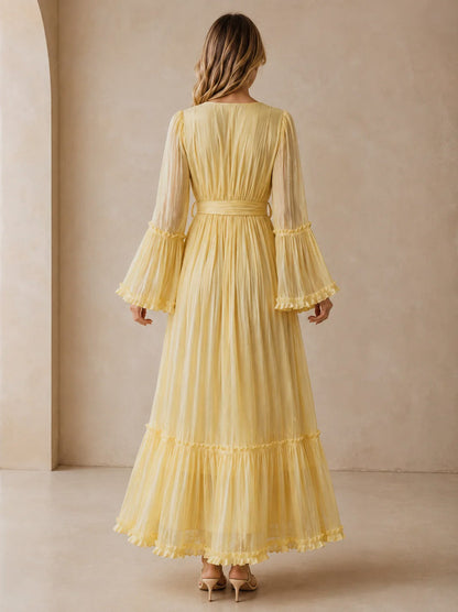 Chiffon Tie Waist Maxi Dress