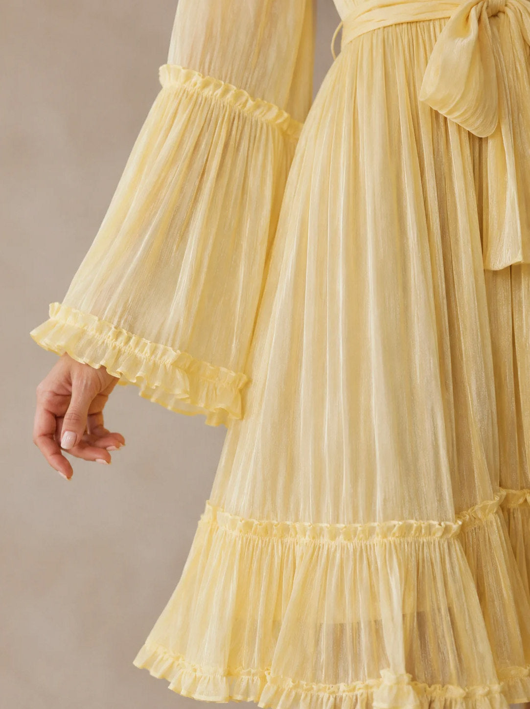 Chiffon Tie Waist Maxi Dress
