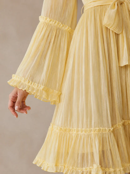 Chiffon Tie Waist Maxi Dress