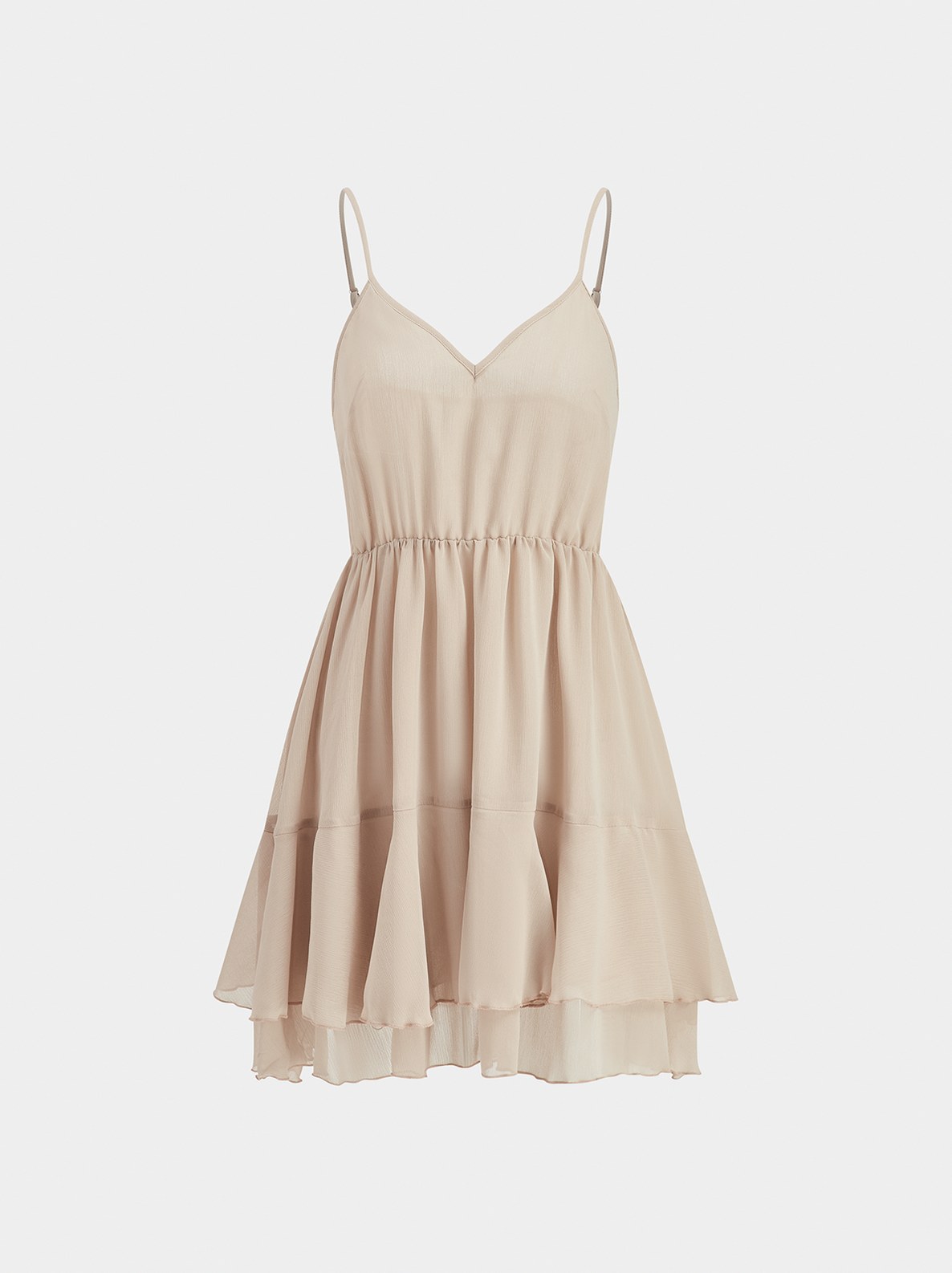 Chiffon Tiered Long Sleeve Mini Dress