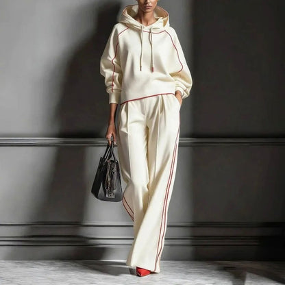 Contrast Trim Hooded Matching Set