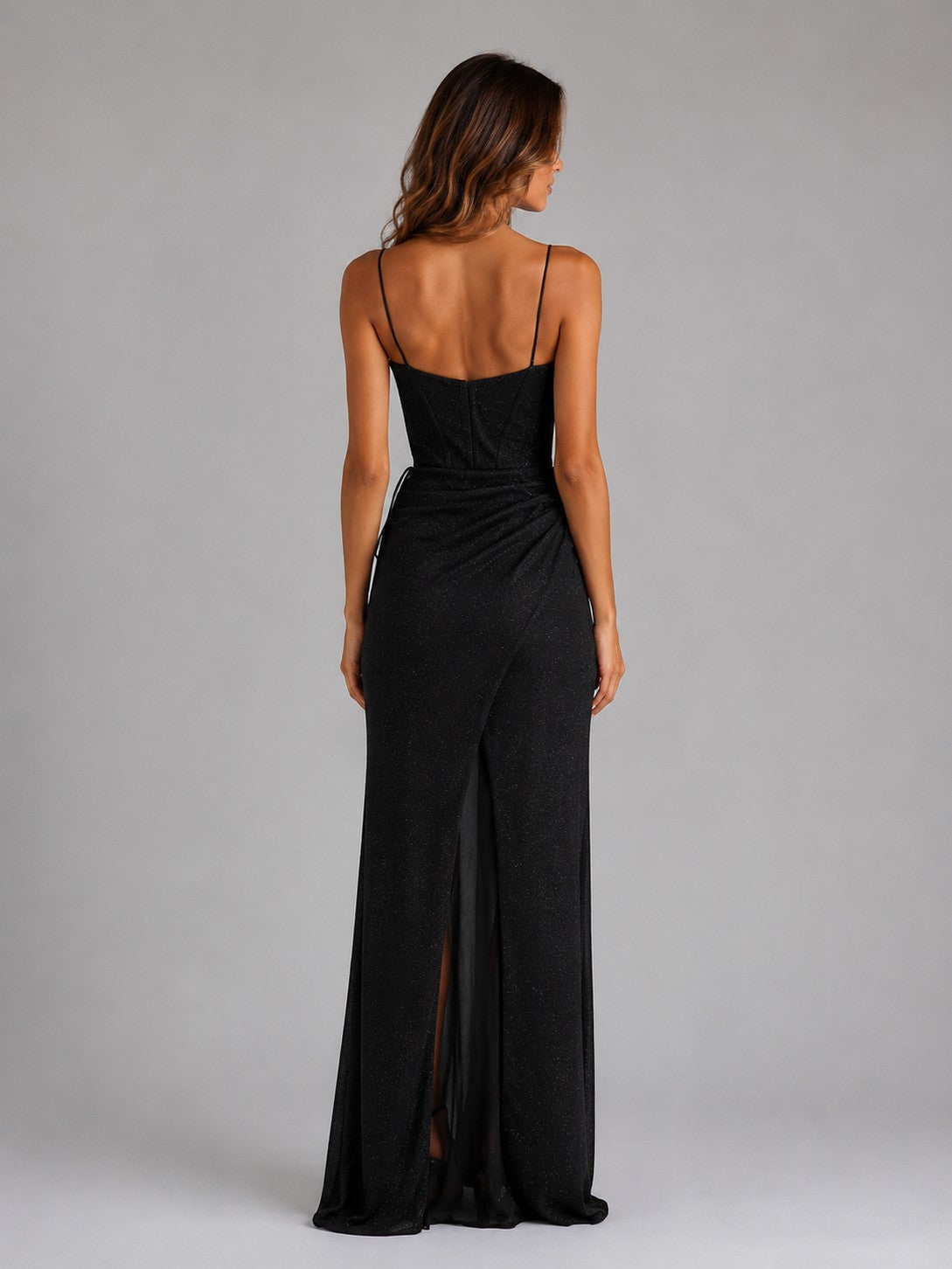 Corset Cowl Ruched Maxi Dress