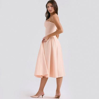 Corset Drop Waist Midi Dress