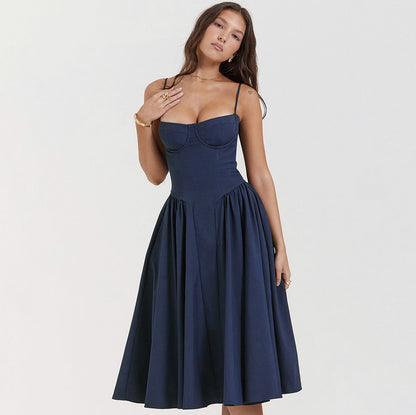 Corset Drop Waist Midi Dress