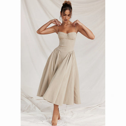 Corset Drop Waist Midi Dress