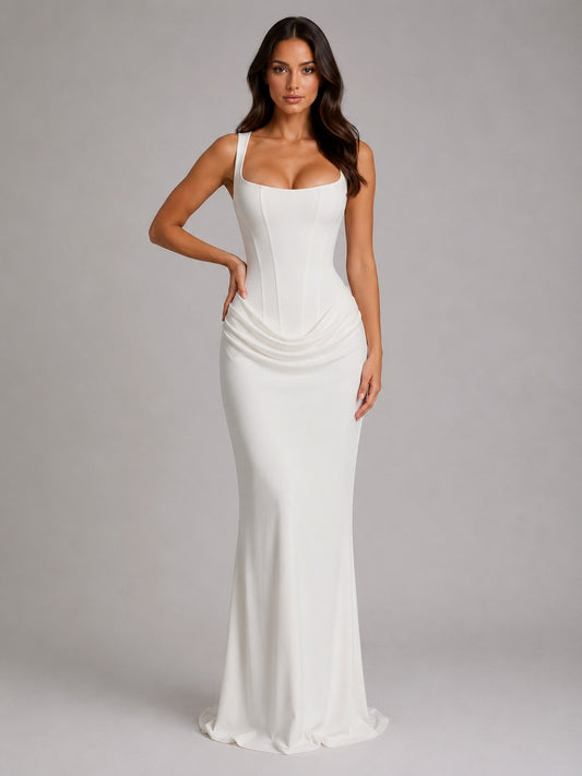 Corset Square Neck Maxi Dress