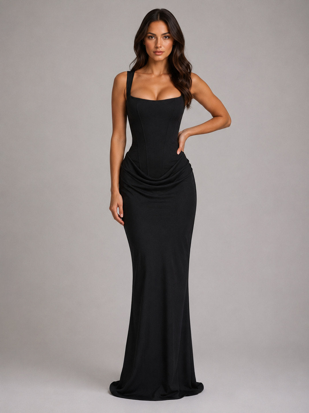 Corset Square Neck Maxi Dress