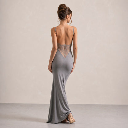 Cowl Neck Spaghetti Strap Maxi Dress