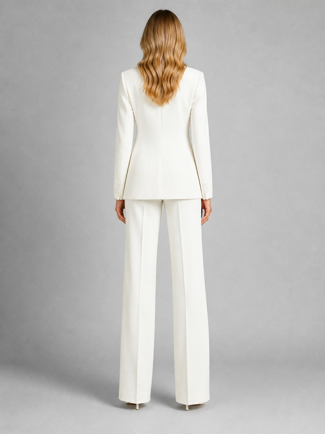 Crepe Button Front Blazer Pant Set