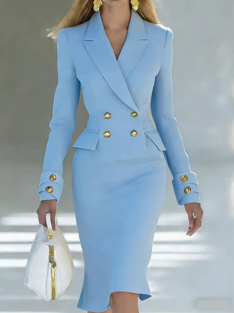 Double Breasted Midi Blazer Dress