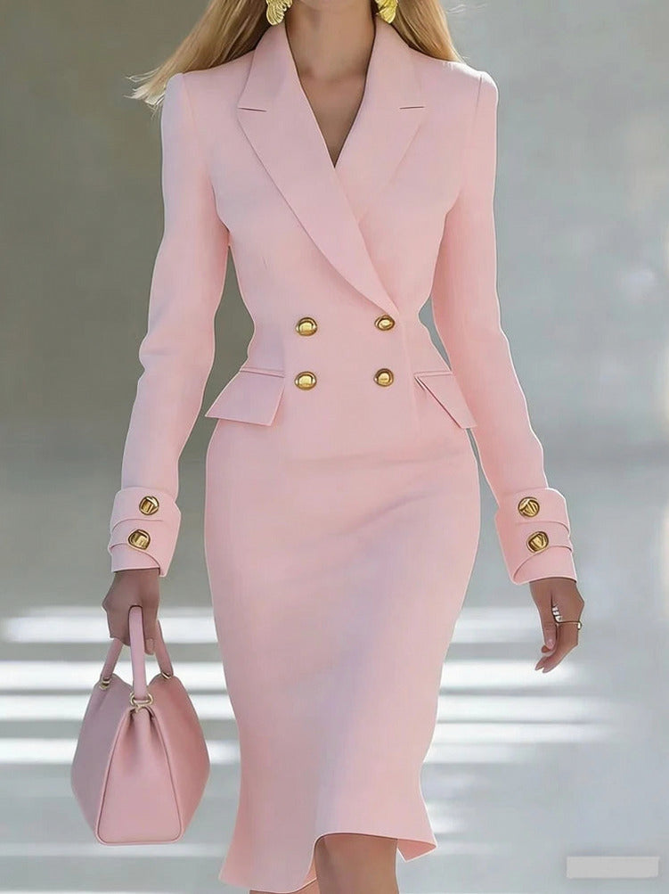 Double Breasted Midi Blazer Dress