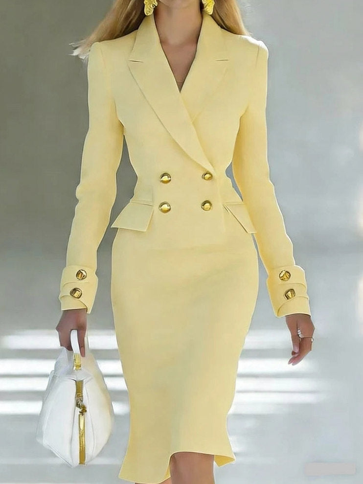 Double Breasted Midi Blazer Dress
