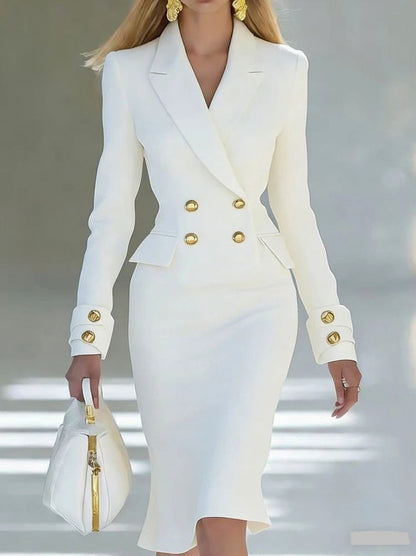 Double Breasted Midi Blazer Dress
