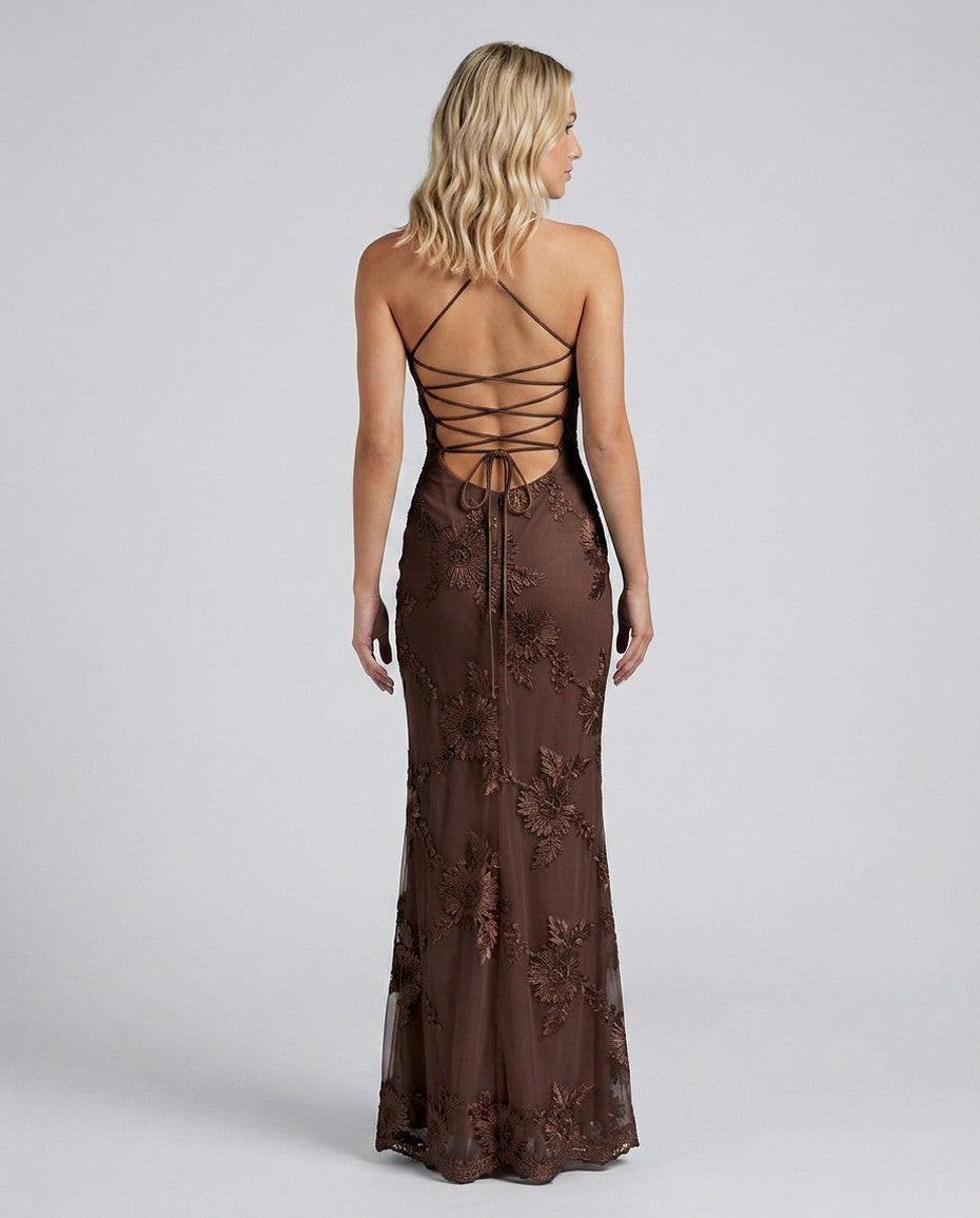 Embroidered Floral Maxi Dress