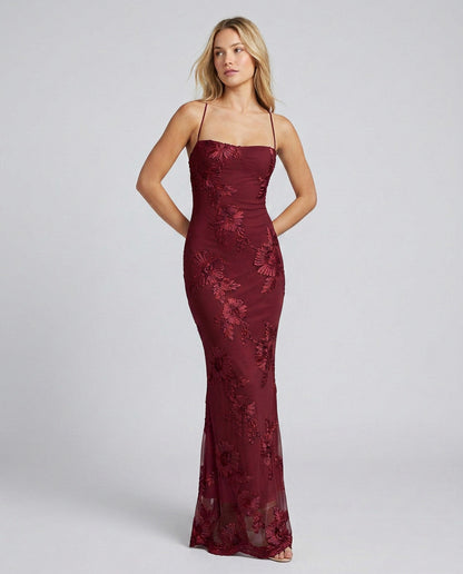 Embroidered Floral Maxi Dress