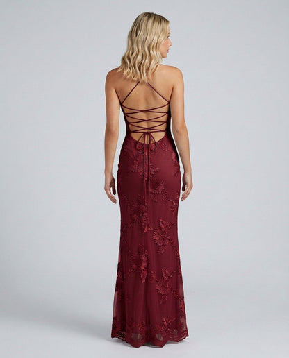 Embroidered Floral Maxi Dress