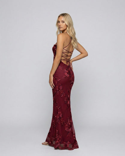 Embroidered Floral Maxi Dress