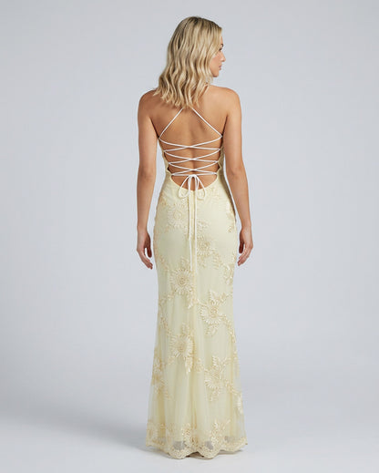 Embroidered Floral Maxi Dress